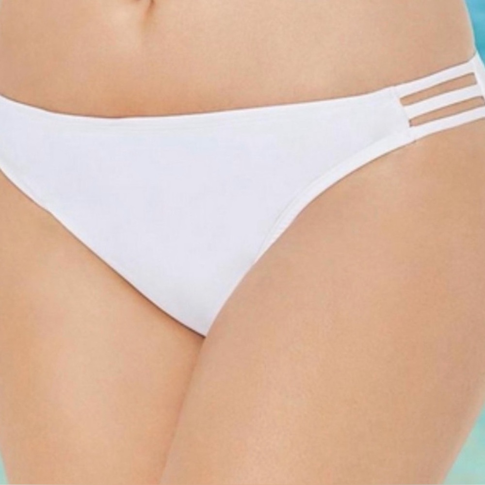 New Triple String Cutout Bikini brief Bottom Swimsuits For All White size 12